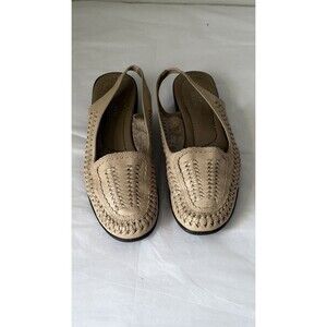 Vintage Classic Elements Hazel Huarache Sandals 7.5 M Beige Leather Slingback